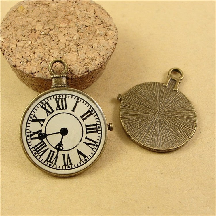 2PCS Antique Sticker Clock Pendant - Timeless Retro Clock Decor Accessory for DIY Projects