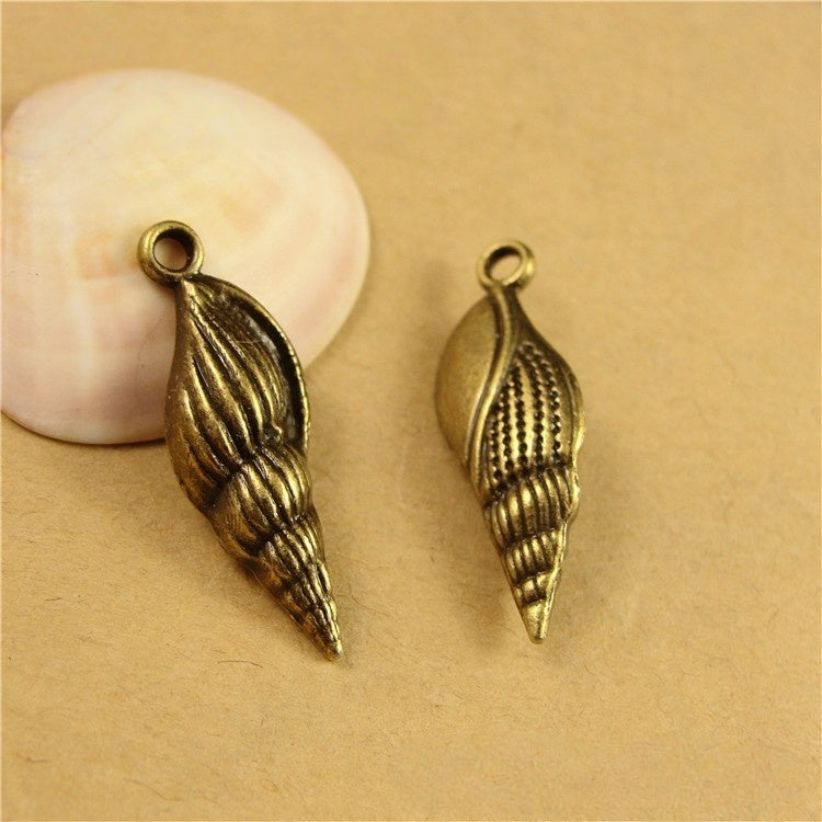 10PCS Retro Coastal Conch Charms - Timeless Shell Jewelry Boho Vintage Accessory