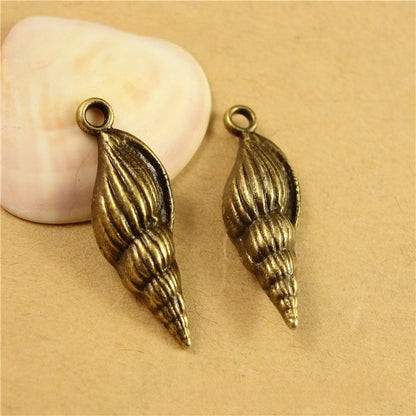 10PCS Retro Coastal Conch Charms - Timeless Shell Jewelry Boho Vintage Accessory
