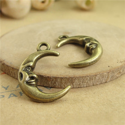 20PCS Vintage Moon Angel Charm | Jewelry Making Accessory for Necklace & Bracelet DIY