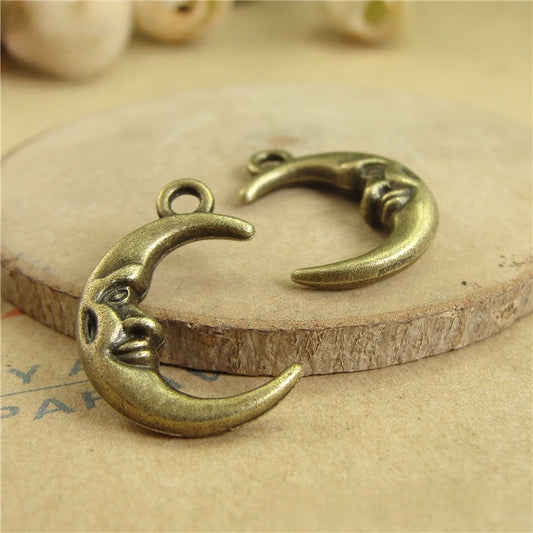 20PCS Vintage Moon Angel Charm | Jewelry Making Accessory for Necklace & Bracelet DIY