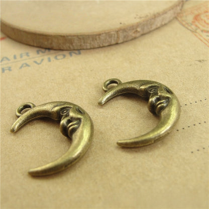 20PCS Vintage Moon Angel Charm | Jewelry Making Accessory for Necklace & Bracelet DIY