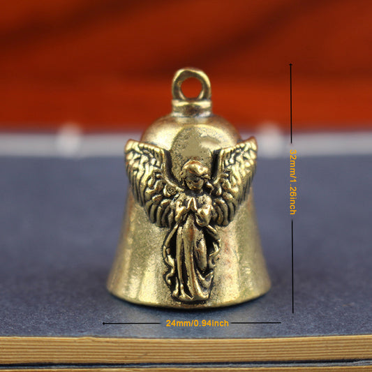 Vintage Brass Angel Bell  - Rustic Metal Bells for Home Decor, Gift