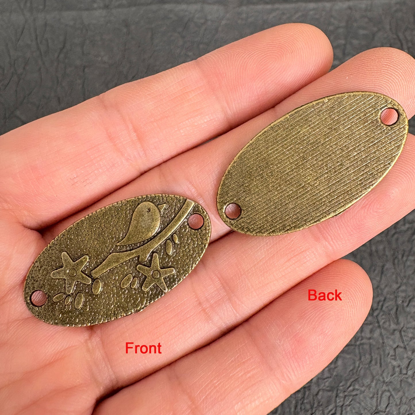 Antique Bronze Bird Charm Set Pendant & Connector，1 Set