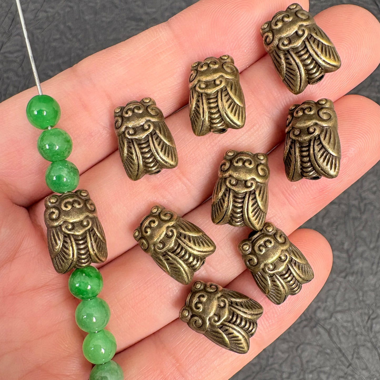 8PCS Antique Bronze Cicada Spacer Beads, Jewelry Making Findings