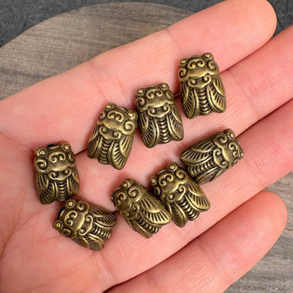 8PCS Antique Bronze Cicada Spacer Beads, Jewelry Making Findings