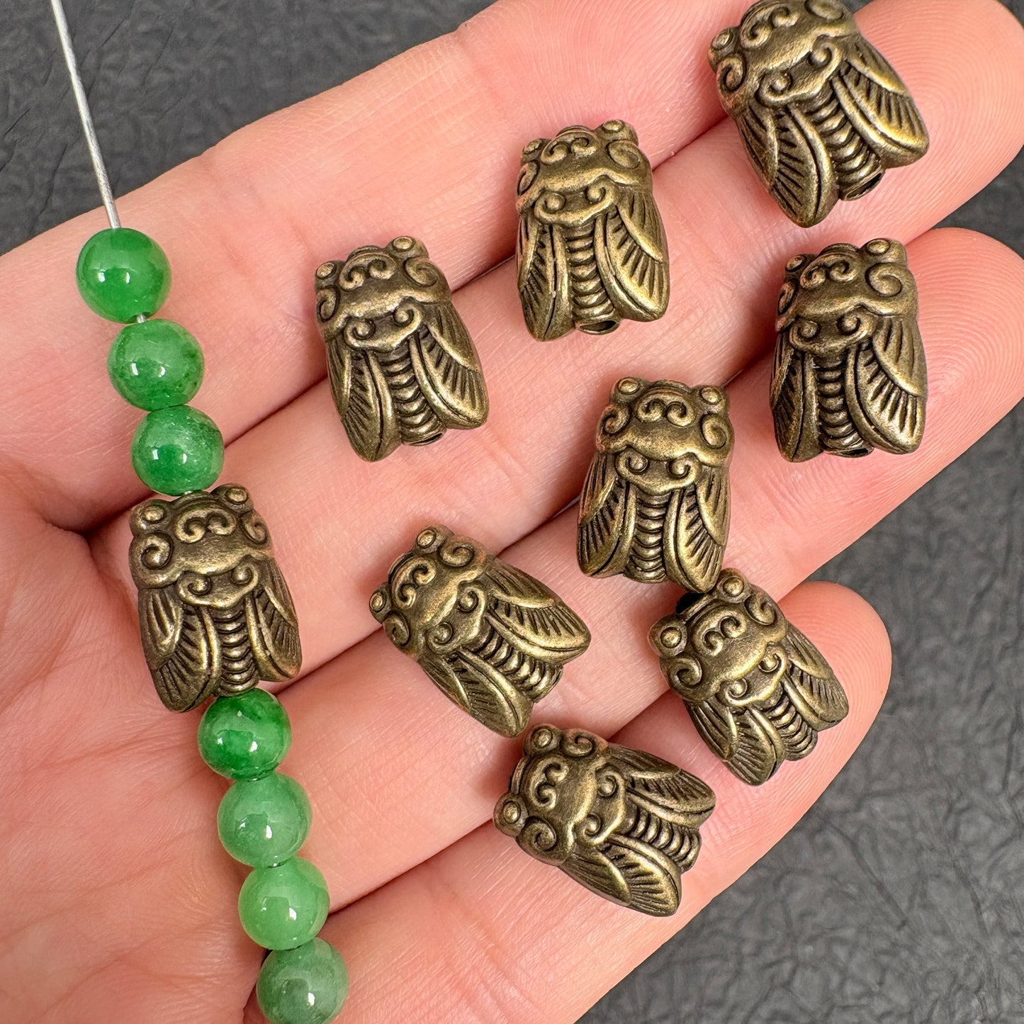 8PCS Antique Bronze Cicada Spacer Beads, Jewelry Making Findings