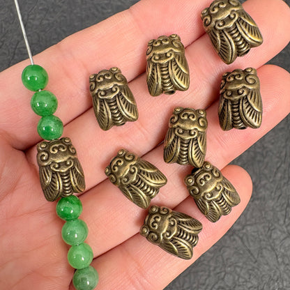 8PCS Antique Bronze Cicada Spacer Beads, Jewelry Making Findings