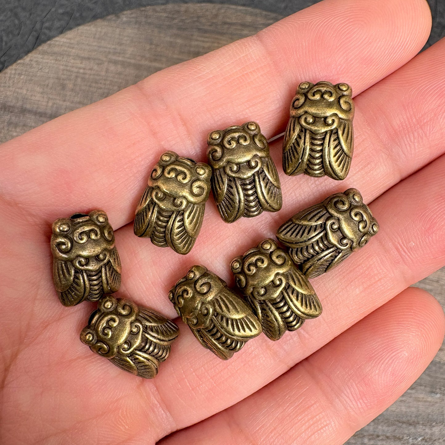 8PCS Antique Bronze Cicada Spacer Beads, Jewelry Making Findings