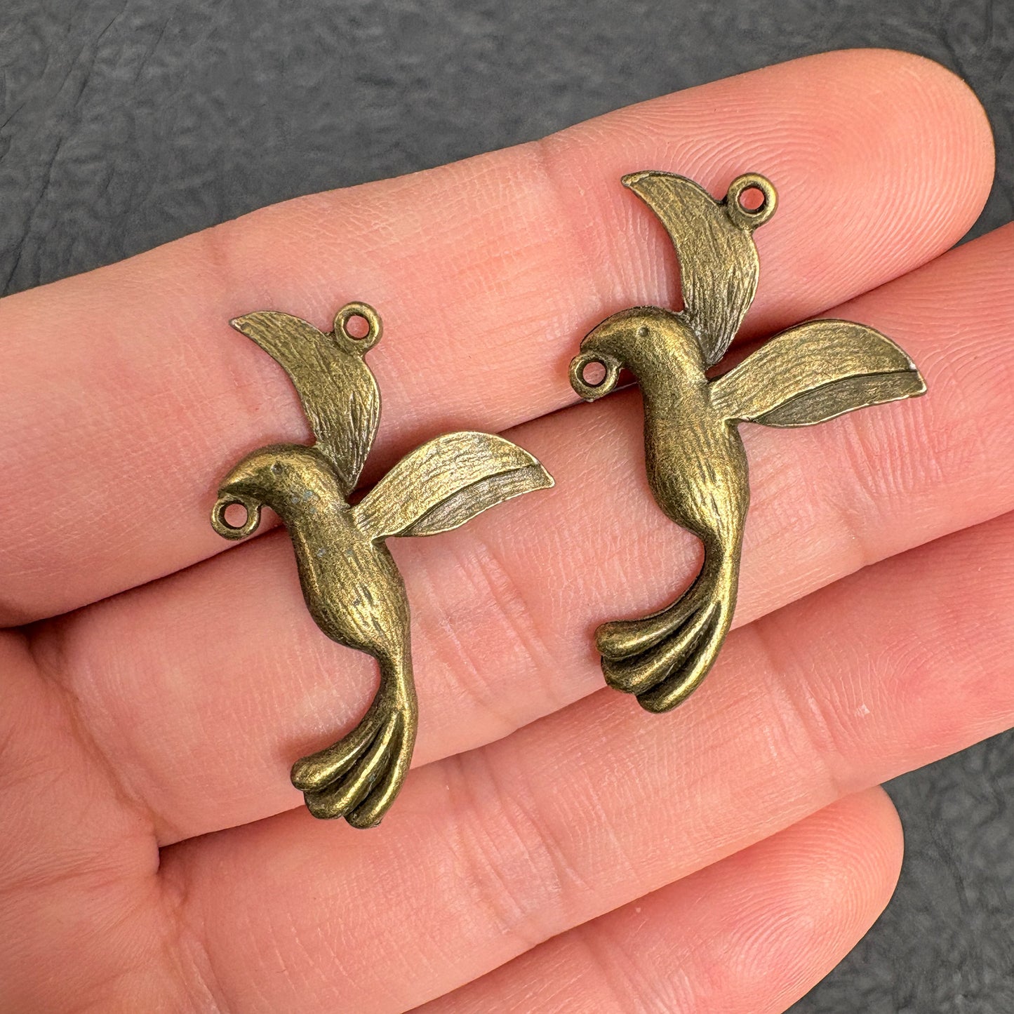 20PCS Antique Bronze Hummingbird Charms,Vintage Flying Bird Metal Pendant