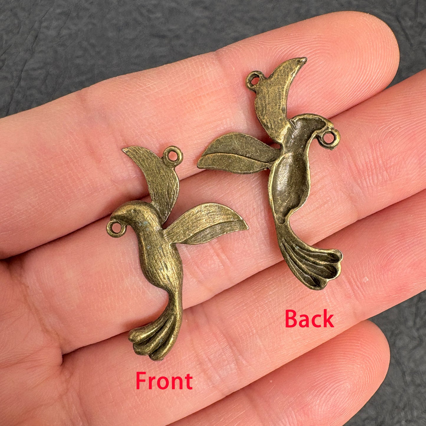 20PCS Antique Bronze Hummingbird Charms,Vintage Flying Bird Metal Pendant