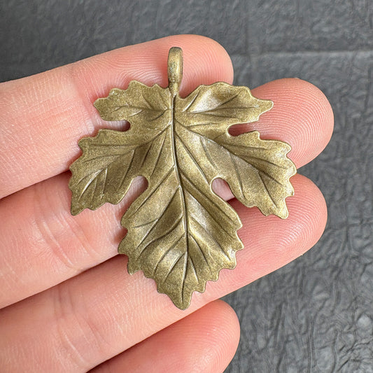 6PCS Antique Bronze Maple Leaf Charms, Botanical Jewelry Making Findings