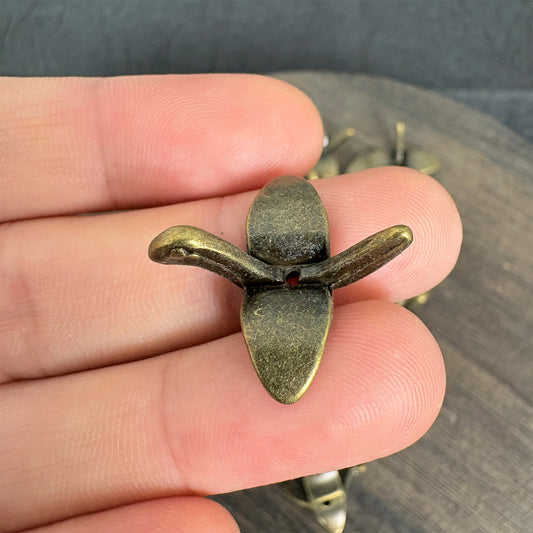 10PCS Antique Bronze Origami Crane Charms, Vintage Metal Paper Crane Pendants for Jewelry Making