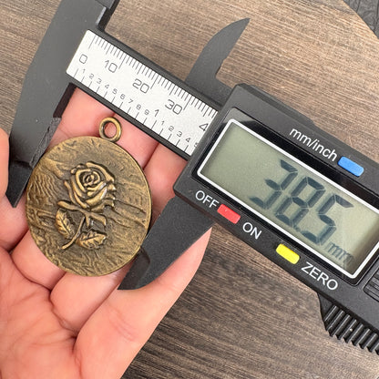 Antique Bronze Rose Flower Pendants, Vintage Floral Metal Charms for Necklace DIY Jewelry Making