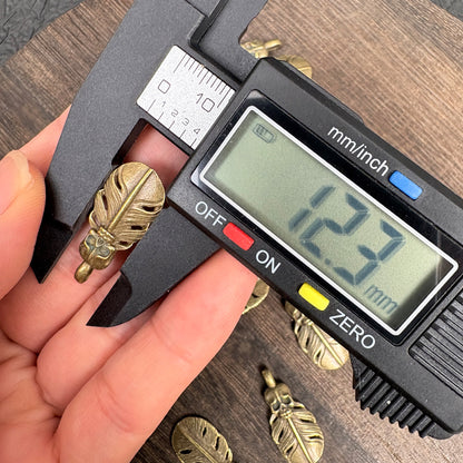 10PCS Antique Bronze Skull Feather Charms, DIY Jewelry Pendant