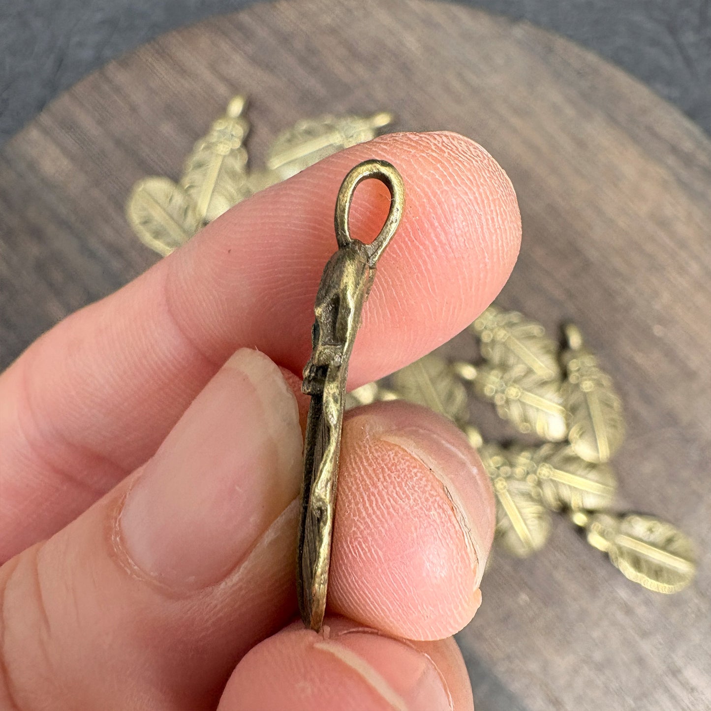 10PCS Antique Bronze Skull Feather Charms, DIY Jewelry Pendant