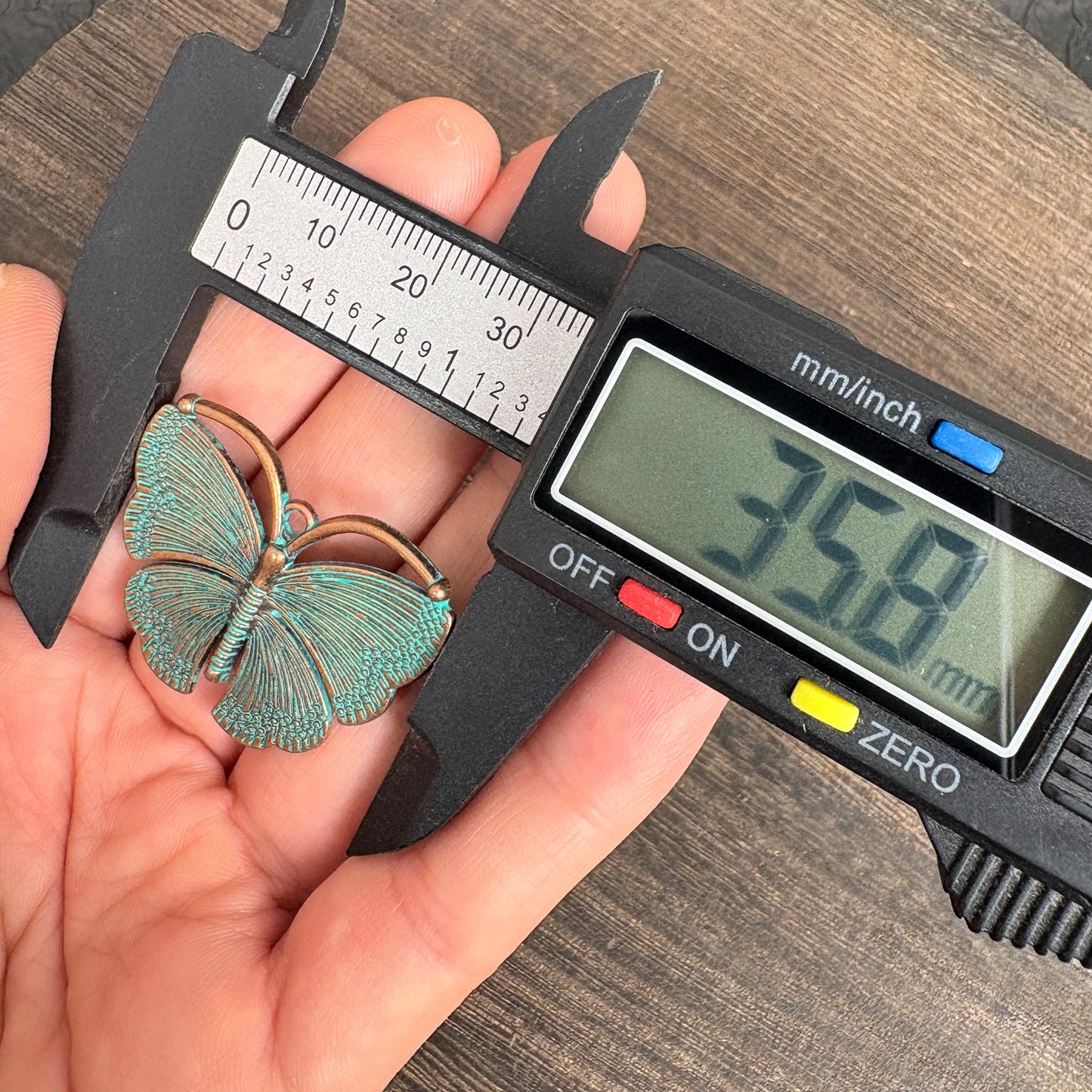 2PCS Antique Bronze Turquoise Patina Butterfly Pendant, Nature Charm for Boho Jewelry