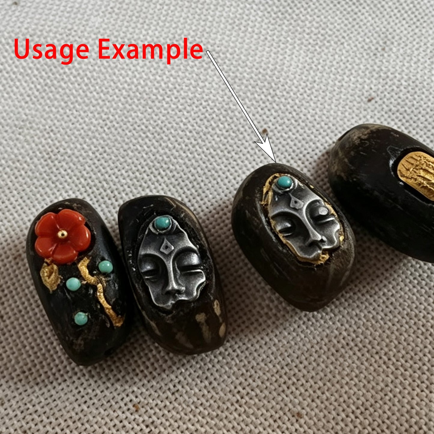 30PCS Antique Buddha Face Charms, DIY Jewelry Making Supplies