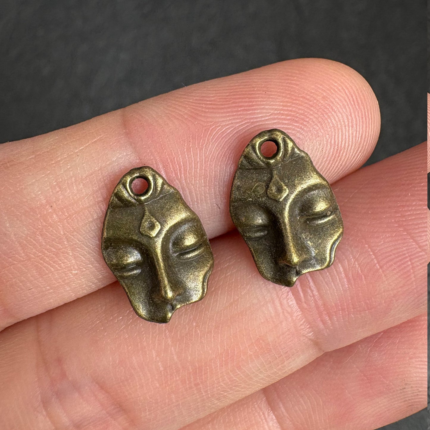 30PCS Antique Buddha Face Charms, DIY Jewelry Making Supplies
