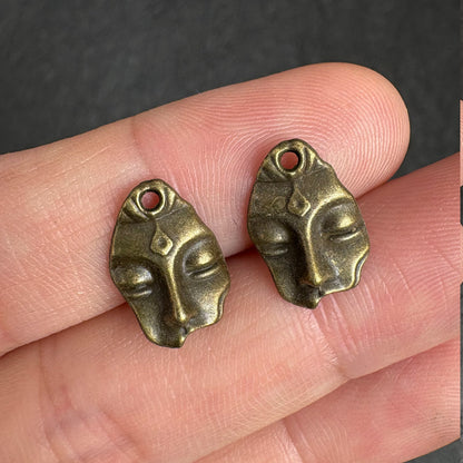 30PCS Antique Buddha Face Charms, DIY Jewelry Making Supplies