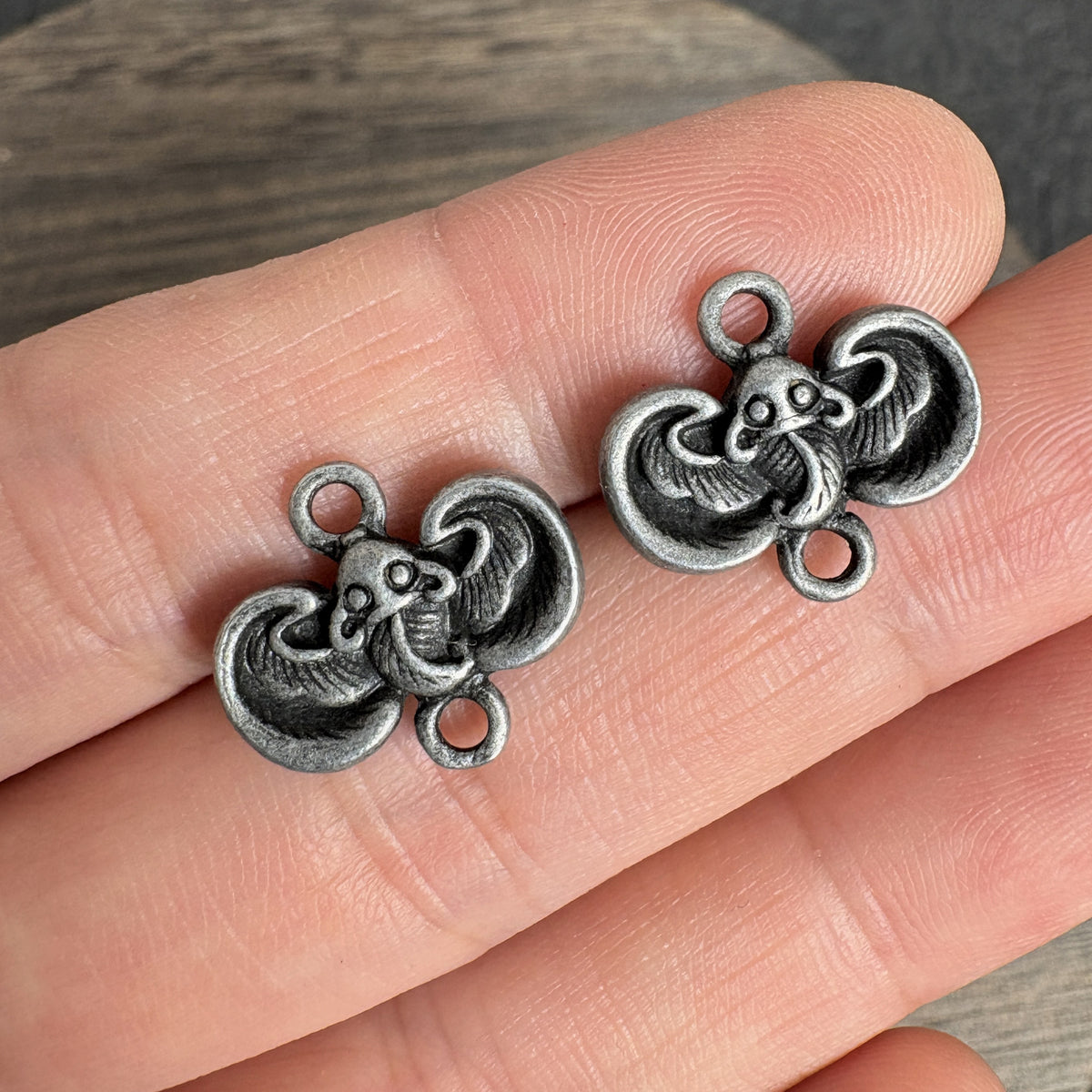 10PCS Antique Silver  Bat Connector Charms, Double Loop Findings for Jewelry Making