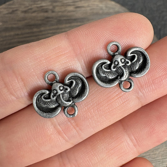 10PCS Antique Silver  Bat Connector Charms, Double Loop Findings for Jewelry Making