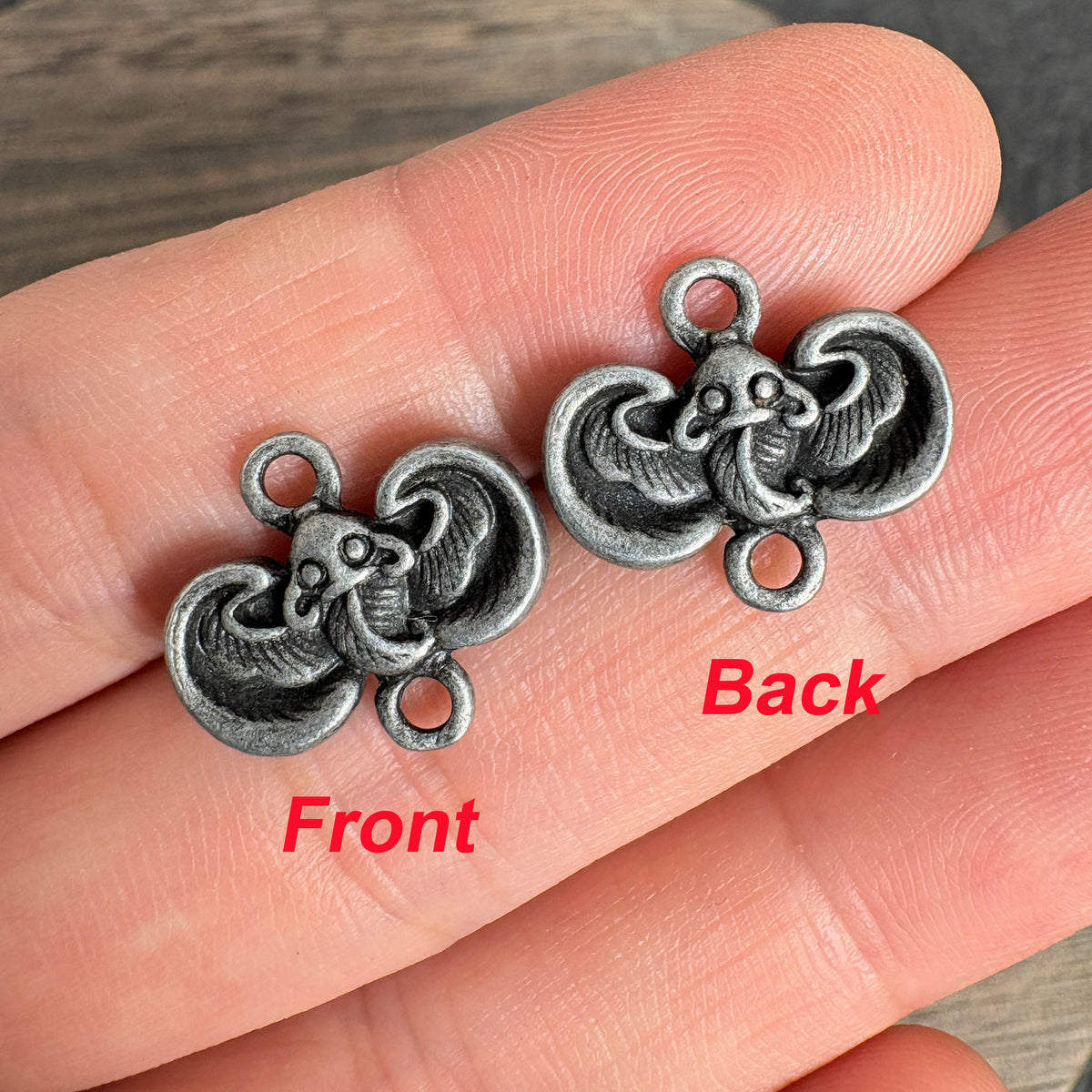 10PCS Antique Silver  Bat Connector Charms, Double Loop Findings for Jewelry Making