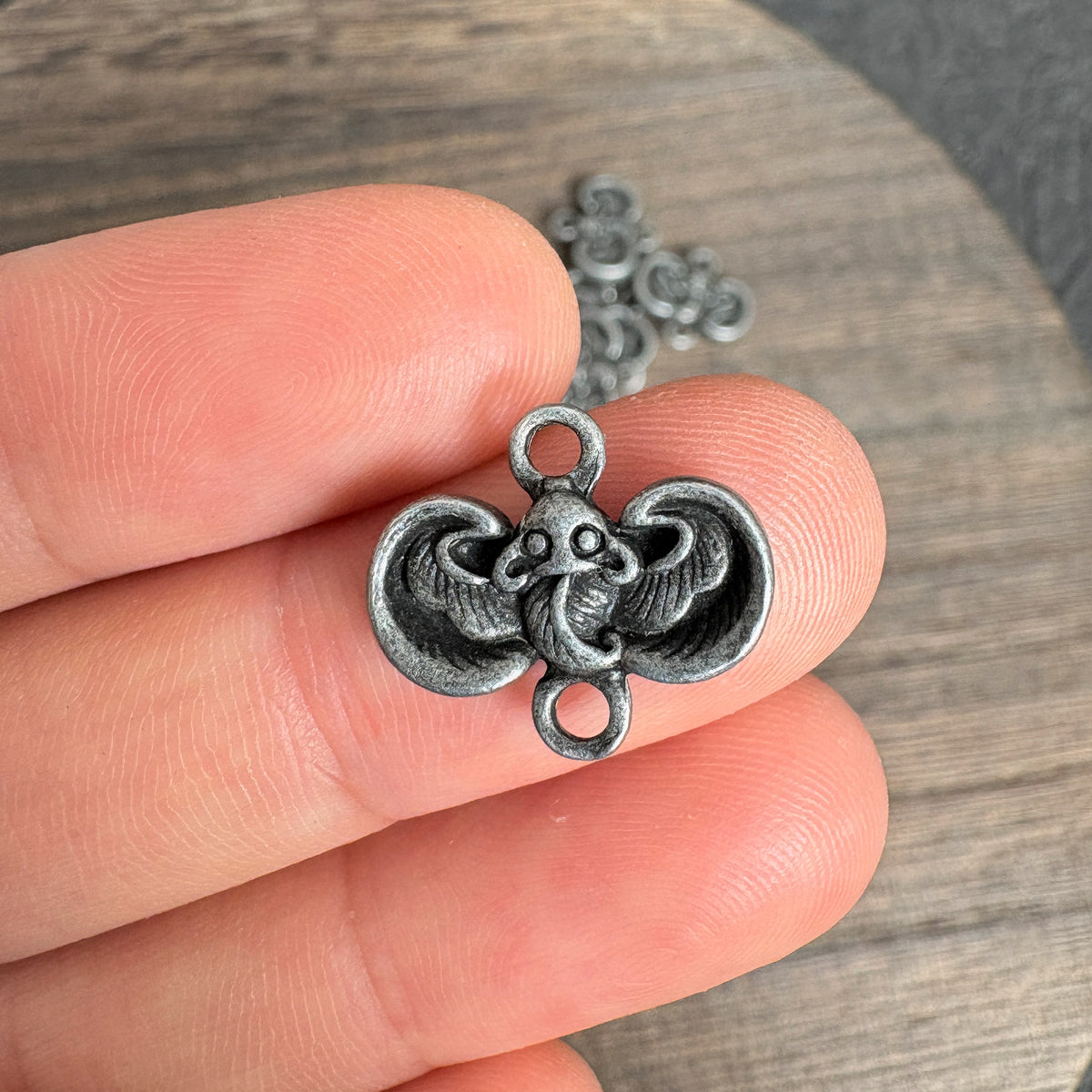 10PCS Antique Silver  Bat Connector Charms, Double Loop Findings for Jewelry Making