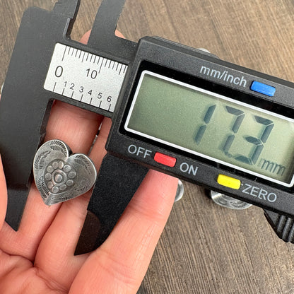 10PCS Antique Silver Engraved Heart Beads, Ethnic Tribal Charms for DIY Jewelry Making