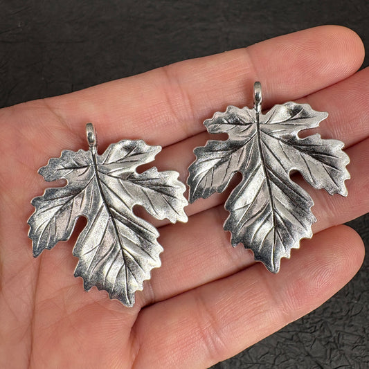 6PCS Antique Silver Maple Leaf Charms, Botanical Jewelry Making Findings