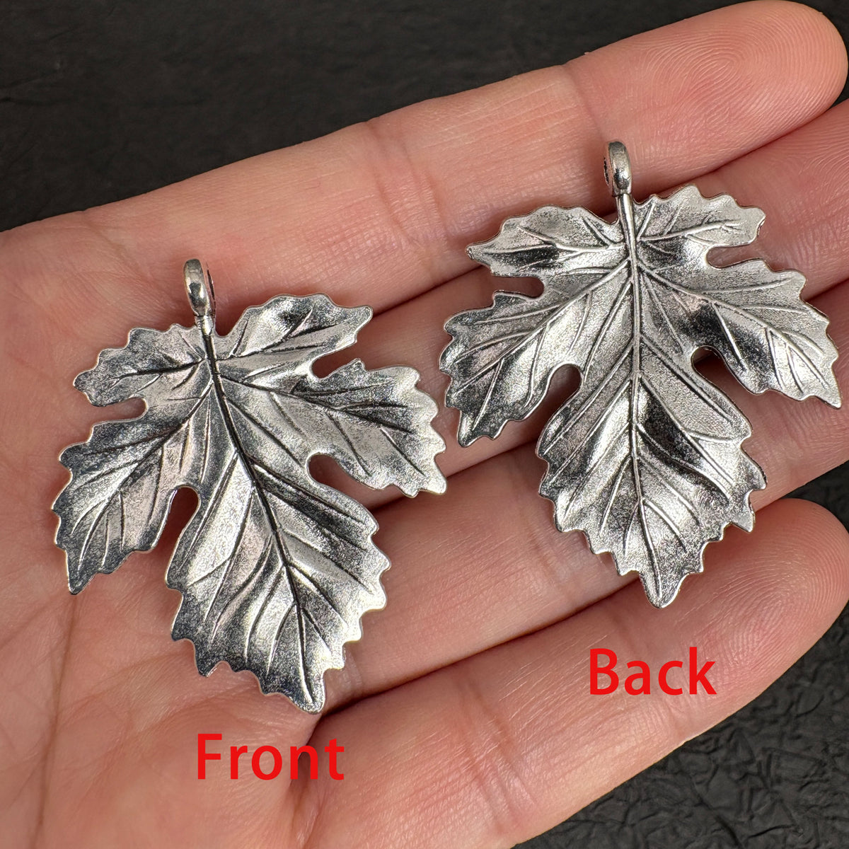 6PCS Antique Silver Maple Leaf Charms, Botanical Jewelry Making Findings
