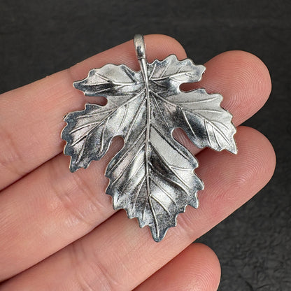 6PCS Antique Silver Maple Leaf Charms, Botanical Jewelry Making Findings