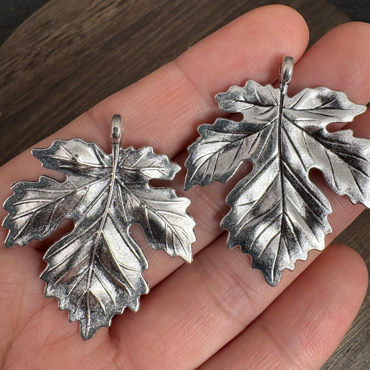 6PCS Antique Silver Maple Leaf Charms, Botanical Jewelry Making Findings