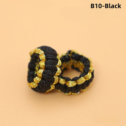 10PCS Handmade Seamless Flat Knot Coil, Handwoven Red Cord, DIY Bracelet & Pendant Connector, Jewelry Making Findings