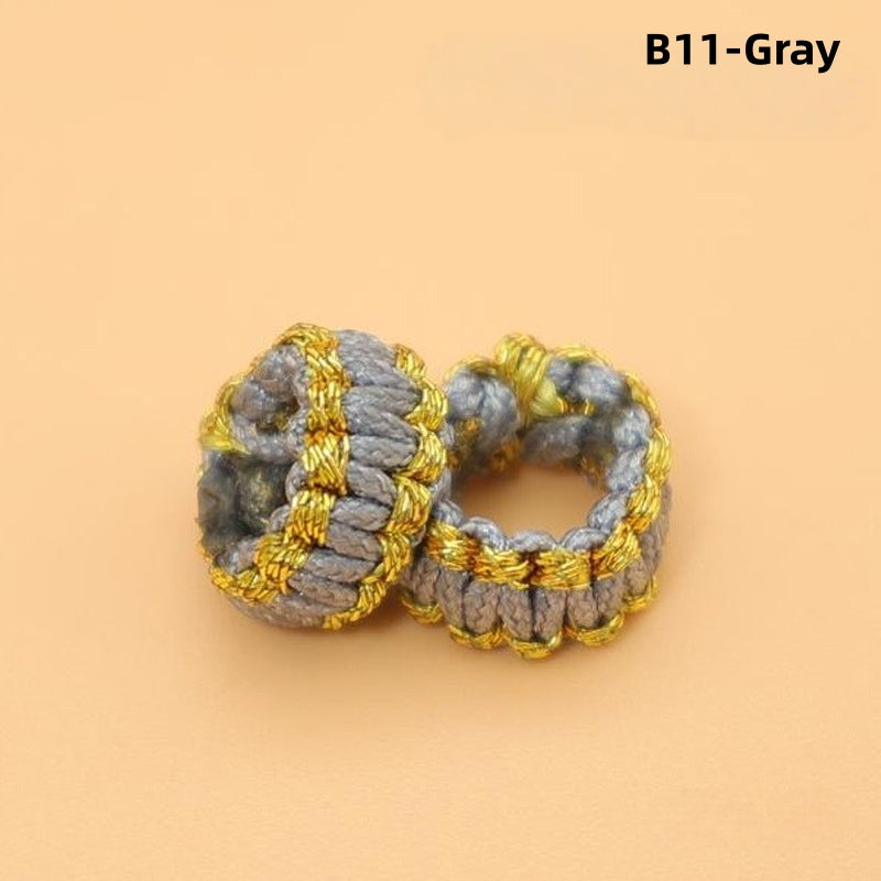 10PCS Handmade Seamless Flat Knot Coil, Handwoven Red Cord, DIY Bracelet & Pendant Connector, Jewelry Making Findings