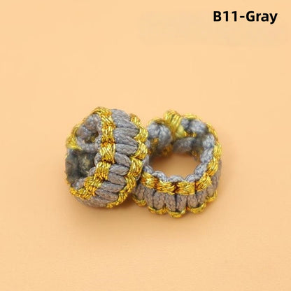 10PCS Handmade Seamless Flat Knot Coil, Handwoven Red Cord, DIY Bracelet & Pendant Connector, Jewelry Making Findings