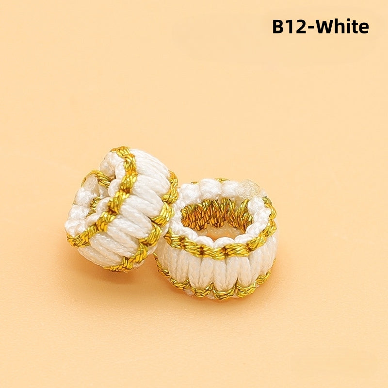 10PCS Handmade Seamless Flat Knot Coil, Handwoven Red Cord, DIY Bracelet & Pendant Connector, Jewelry Making Findings