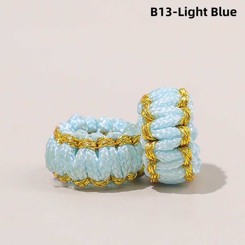 10PCS Handmade Seamless Flat Knot Coil, Handwoven Red Cord, DIY Bracelet & Pendant Connector, Jewelry Making Findings