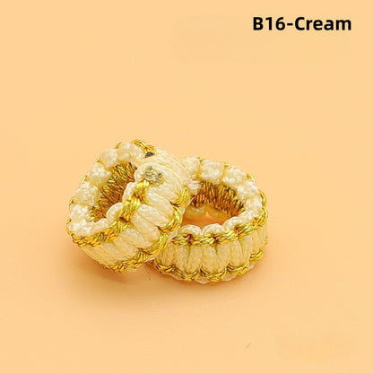 10PCS Handmade Seamless Flat Knot Coil, Handwoven Red Cord, DIY Bracelet & Pendant Connector, Jewelry Making Findings