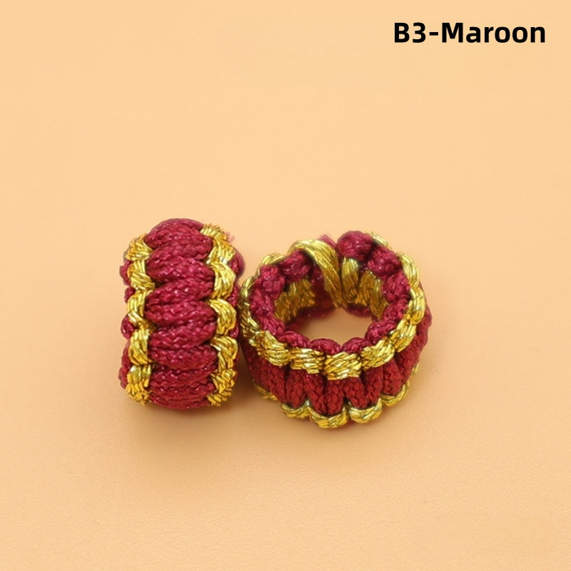 10PCS Handmade Seamless Flat Knot Coil, Handwoven Red Cord, DIY Bracelet & Pendant Connector, Jewelry Making Findings