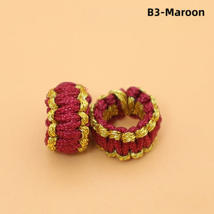 10PCS Handmade Seamless Flat Knot Coil, Handwoven Red Cord, DIY Bracelet & Pendant Connector, Jewelry Making Findings