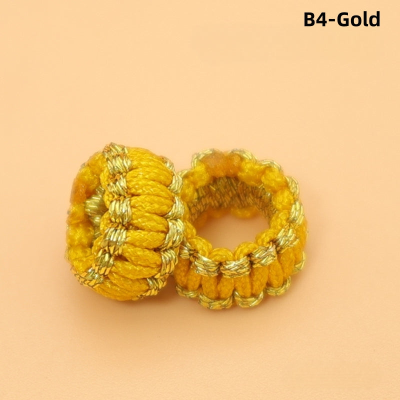 10PCS Handmade Seamless Flat Knot Coil, Handwoven Red Cord, DIY Bracelet & Pendant Connector, Jewelry Making Findings