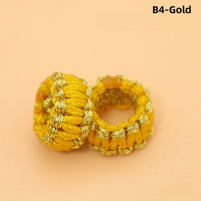 10PCS Handmade Seamless Flat Knot Coil, Handwoven Red Cord, DIY Bracelet & Pendant Connector, Jewelry Making Findings
