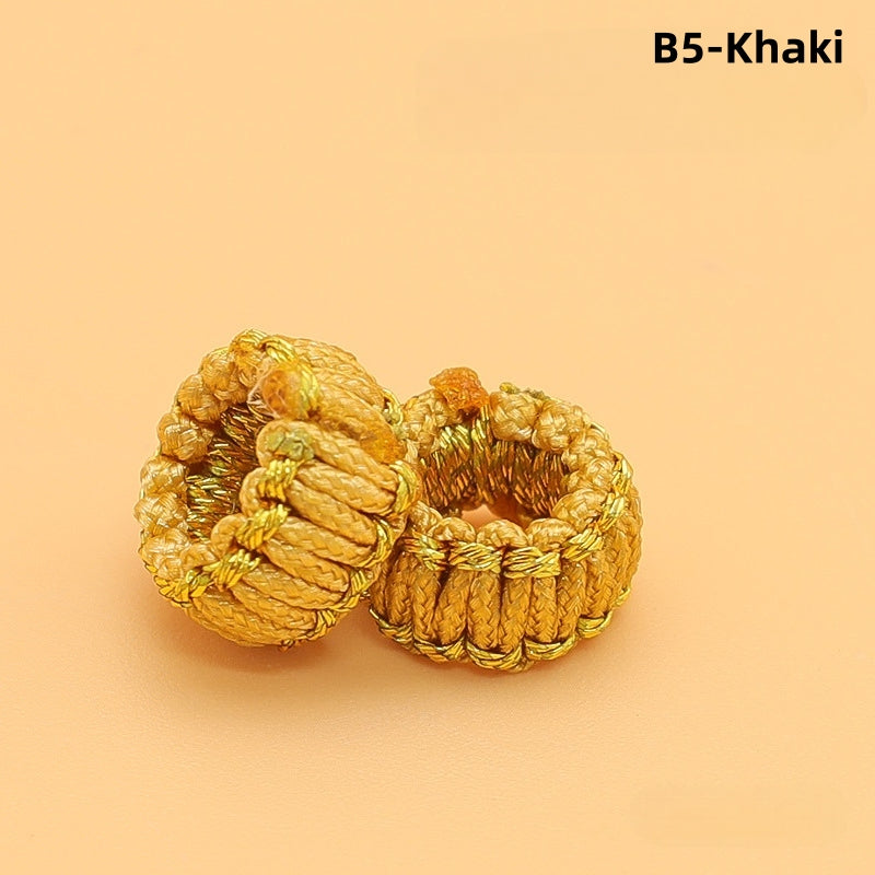 10PCS Handmade Seamless Flat Knot Coil, Handwoven Red Cord, DIY Bracelet & Pendant Connector, Jewelry Making Findings