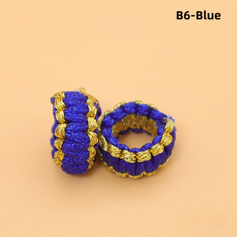 10PCS Handmade Seamless Flat Knot Coil, Handwoven Red Cord, DIY Bracelet & Pendant Connector, Jewelry Making Findings