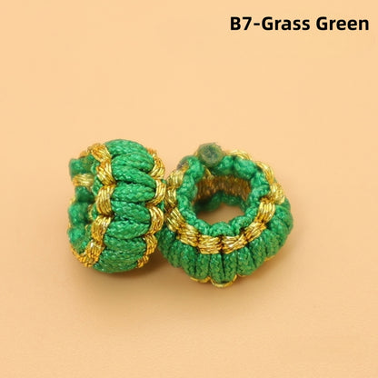 10PCS Handmade Seamless Flat Knot Coil, Handwoven Red Cord, DIY Bracelet & Pendant Connector, Jewelry Making Findings