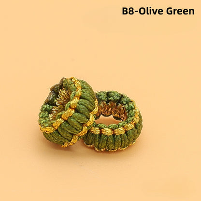 10PCS Handmade Seamless Flat Knot Coil, Handwoven Red Cord, DIY Bracelet & Pendant Connector, Jewelry Making Findings