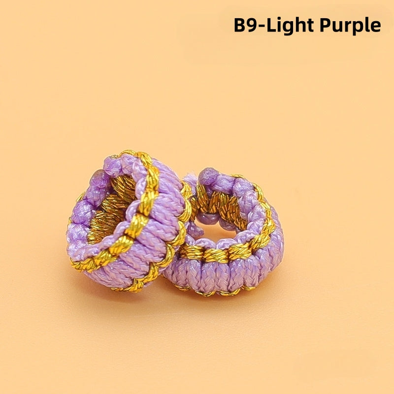 10PCS Handmade Seamless Flat Knot Coil, Handwoven Red Cord, DIY Bracelet & Pendant Connector, Jewelry Making Findings