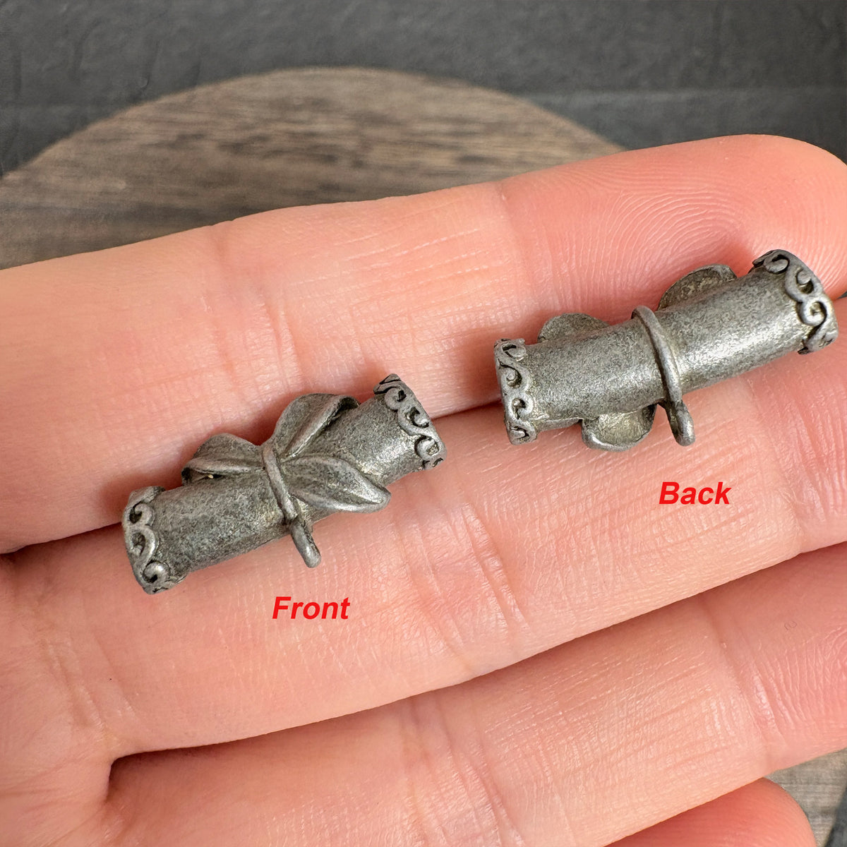 6PCS Antique Silver Bamboo Three Way Connector Beads, Vintage Bamboo Tube Charm Spacers for Jewelry Making