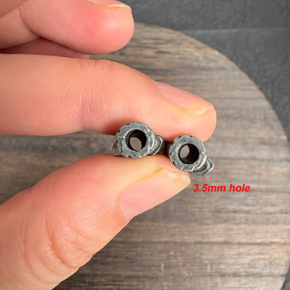 6PCS Antique Silver Bamboo Three Way Connector Beads, Vintage Bamboo Tube Charm Spacers for Jewelry Making